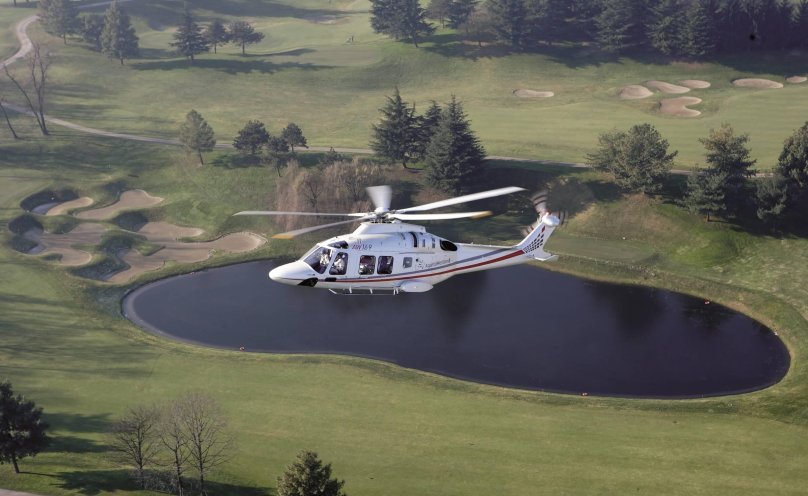 Helicopter at sunset