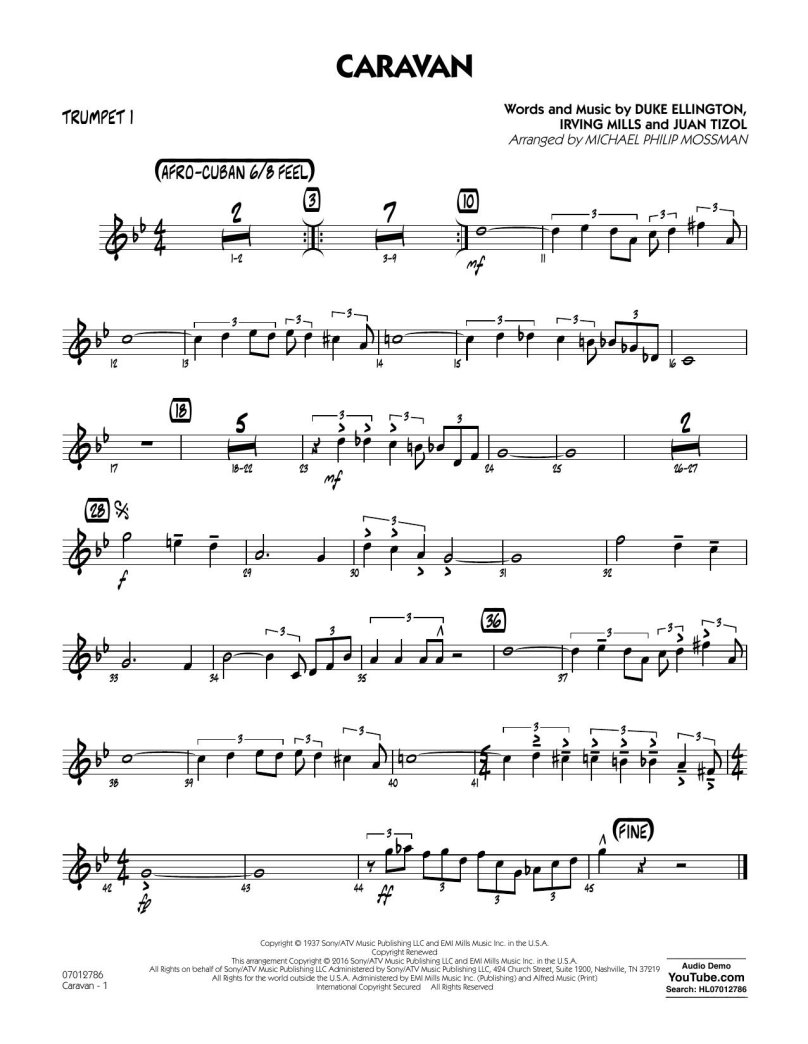 Caravan Trumpet Sheet