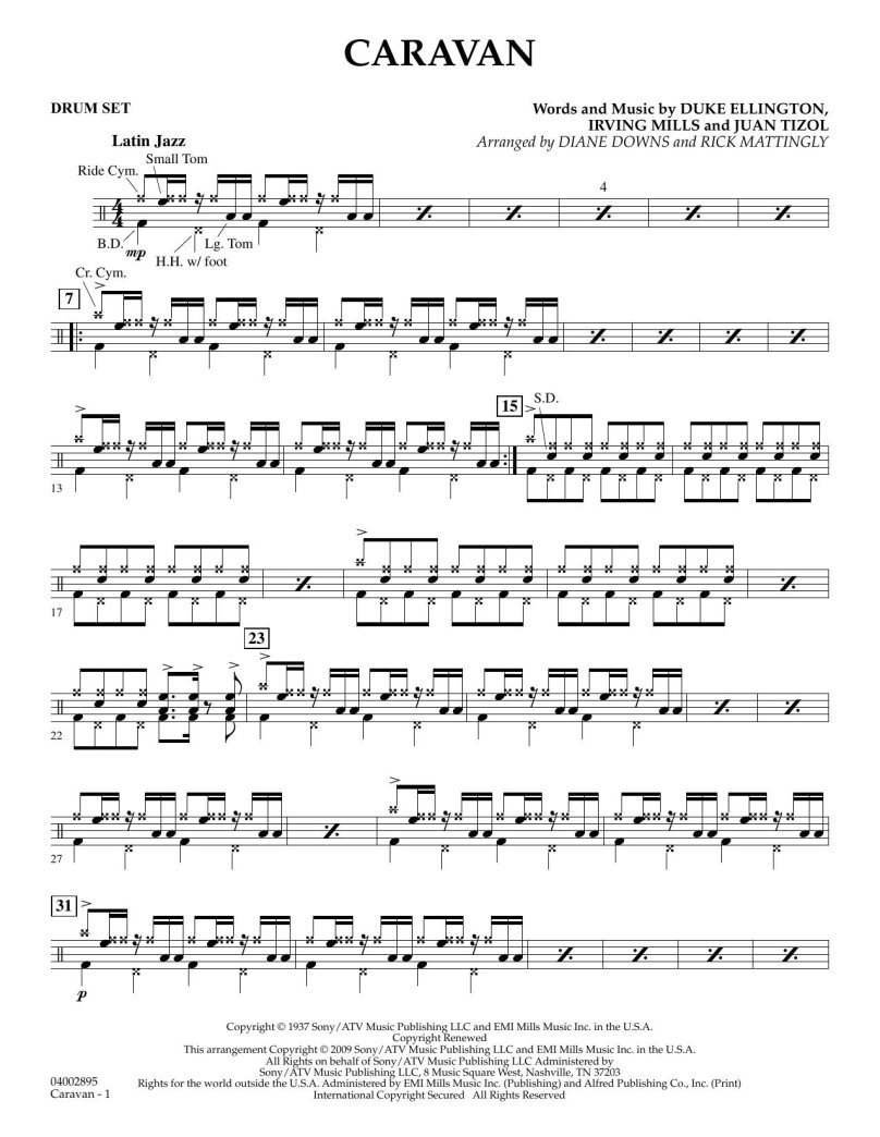 Caravan Whiplash Drum Notes