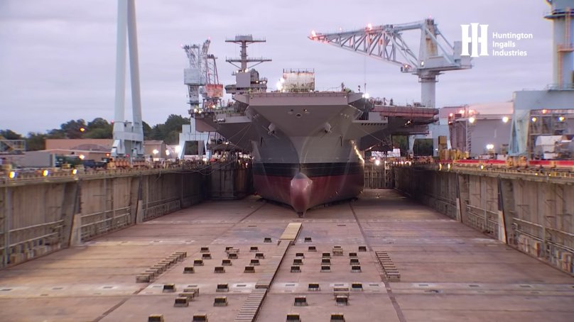 Launching of an aircraft carrier