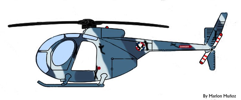 Hughes Oh-6 Cayuse drawings