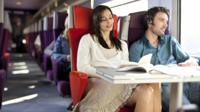 Passengers on a train