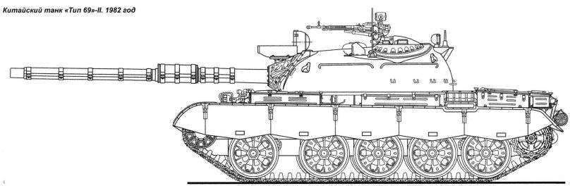 Drawing of the tank t 55