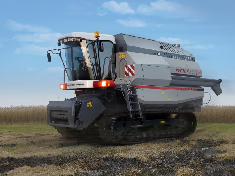 Crawler combine harvester vector 450