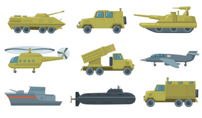 Military transport in vector
