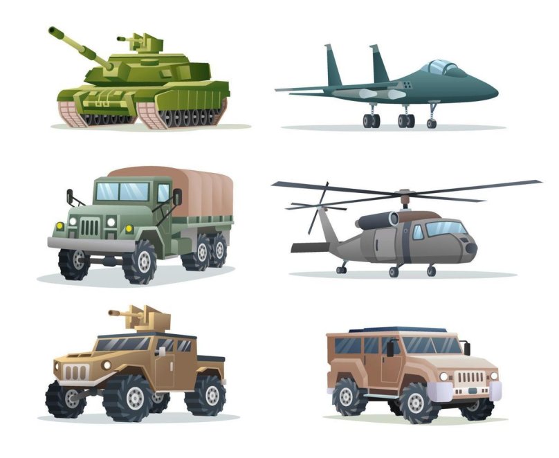 Cutaway pictures of military transport