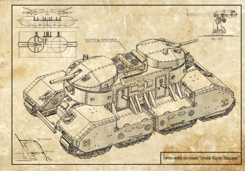 Heavy tanks of Italy drawings