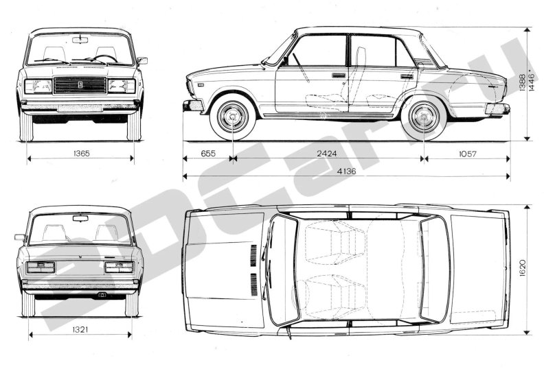 Vaz 2107 drawing