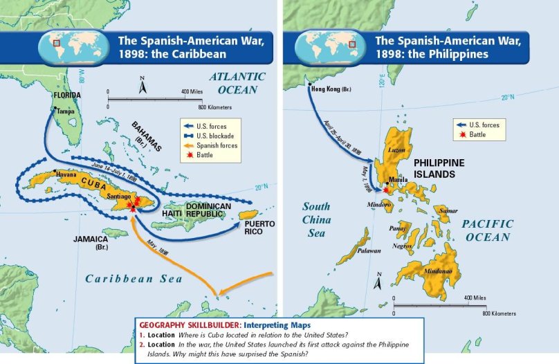 Spanish-american War 1898 map