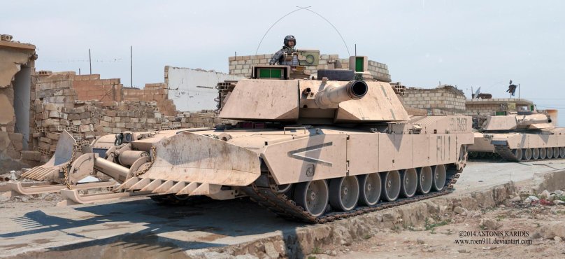 M1a1 Abrams with mine sweep