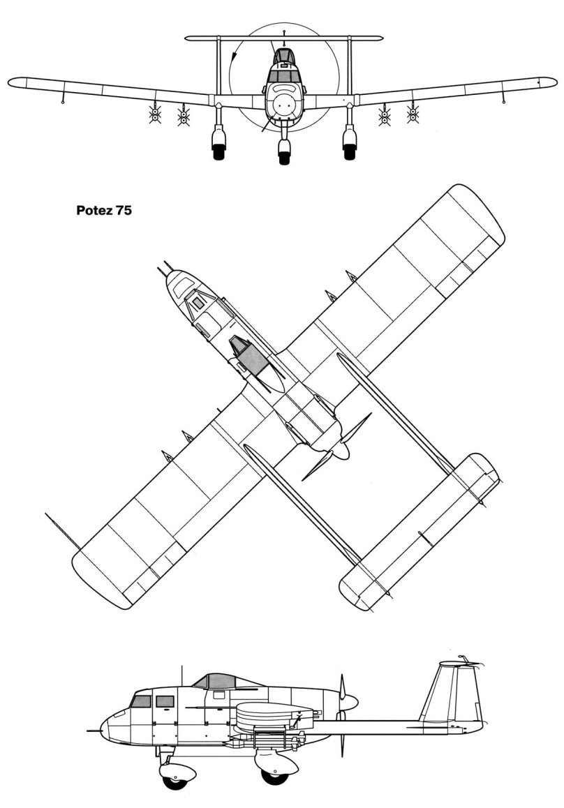 Potez 540 чертежи