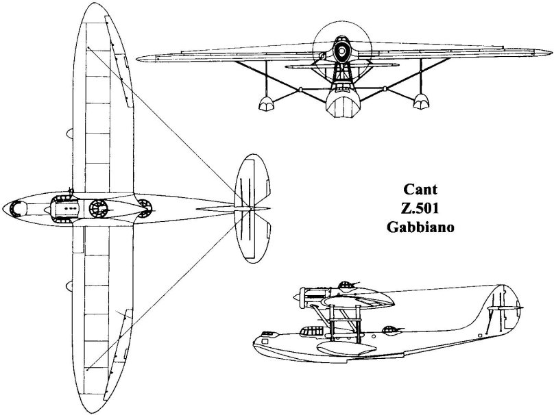 Cant z.501 "Gabbiano", летающая лодка