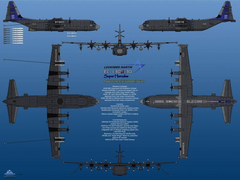 Lockheed AC-130 Spectre чертёж