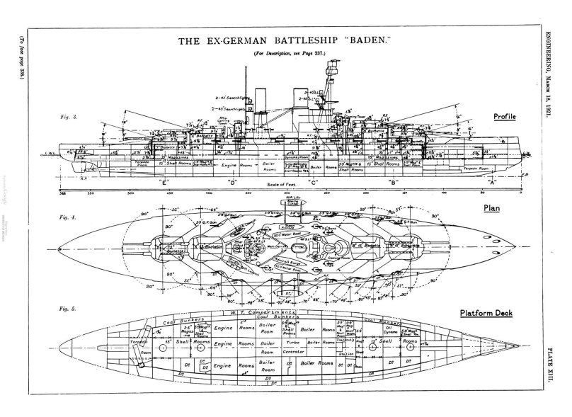 Линкор Баден чертежи