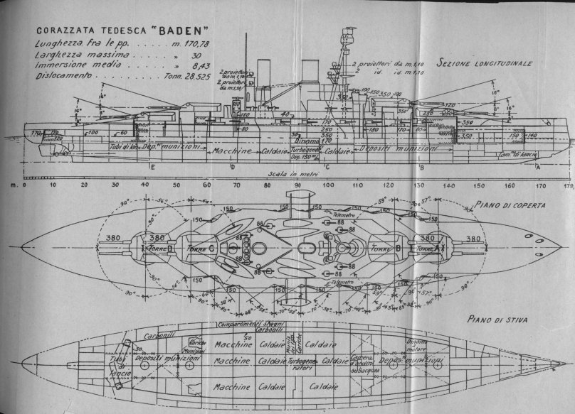 Линкор Баден чертежи