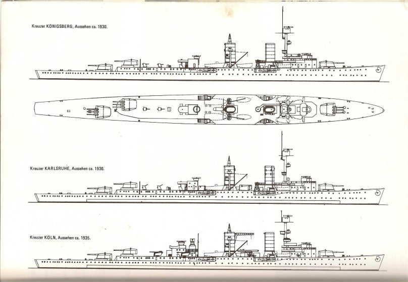 Чертежи крейсера Карлсруэ 1914