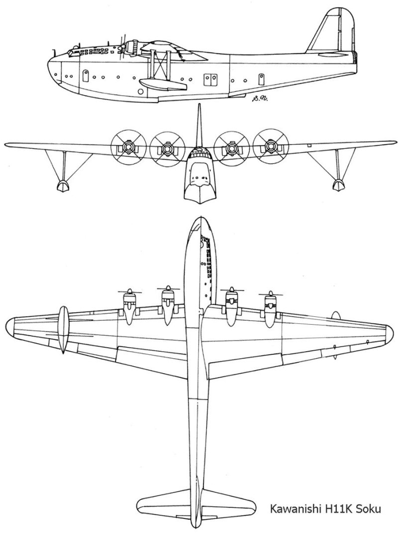 Kawanishi h8k чертежи