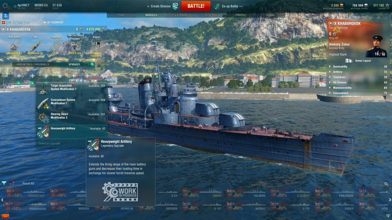Линкор Флорида в World of Warships