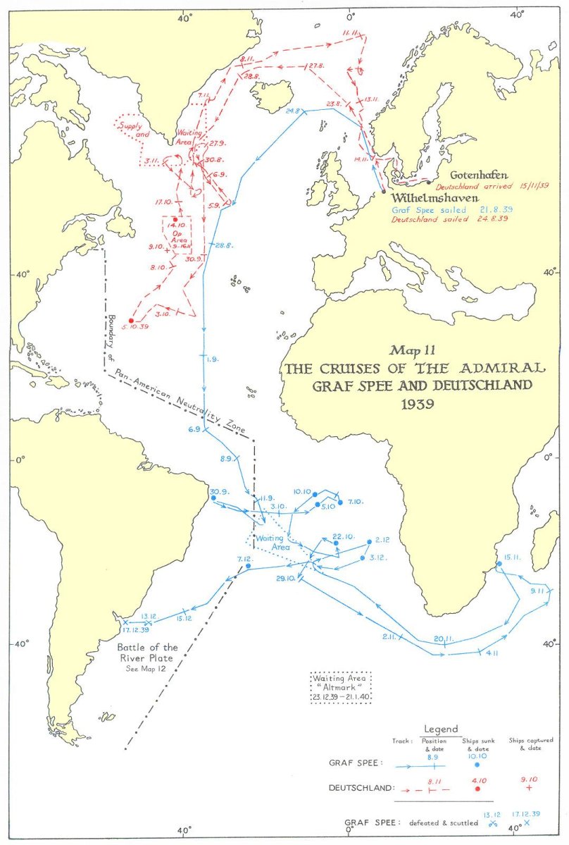 Битва за Атлантику карта