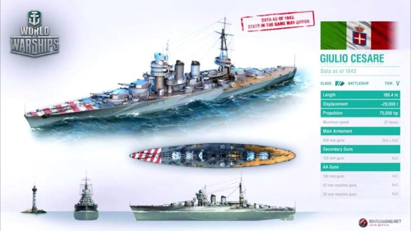 Итальянский линкор «Giulio Cesare»