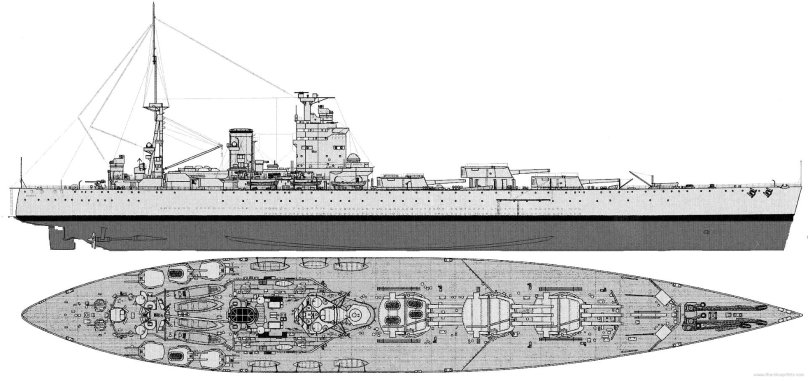 Линкор типа « Нельсон» чертежи