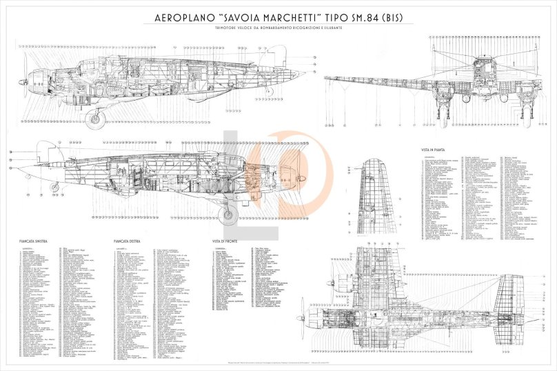 Savoia-Marchetti SM.84 из бумаги