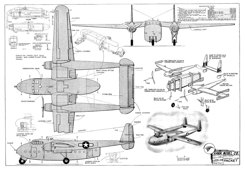 Fairchild c-119 чертёж