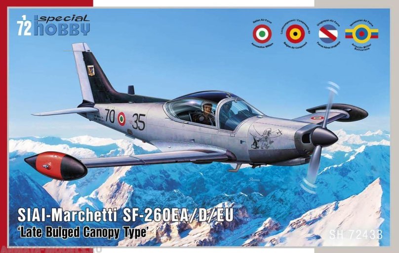 72433 Special Hobby самолет siai-Marchetti SF-260ea/d/eu late bulged Canopy Type 1/72
