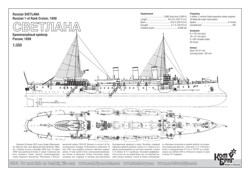 Крейсер Светлана 1904 чертежи