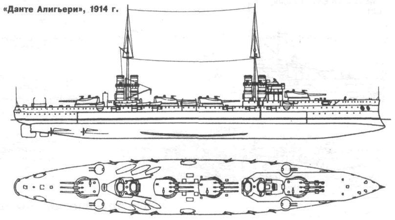 Линкор Данте Алигьери чертежи