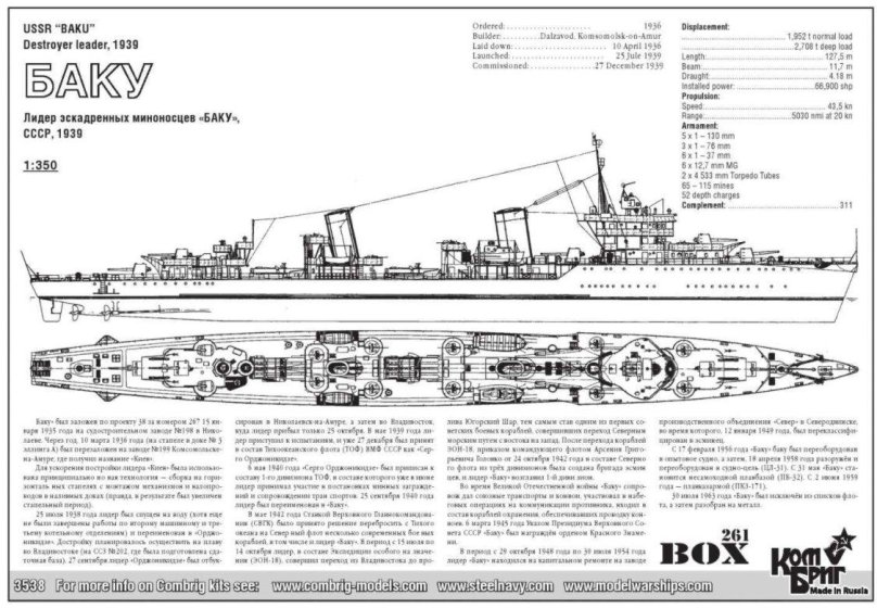 Лидер эсминцев Баку чертежи