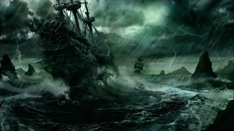 Летучий голландец корабль призрак пираты Карибского моря