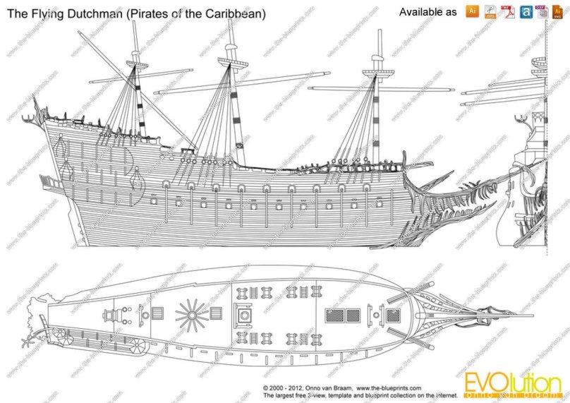 Летучий голландец чертежи корабля