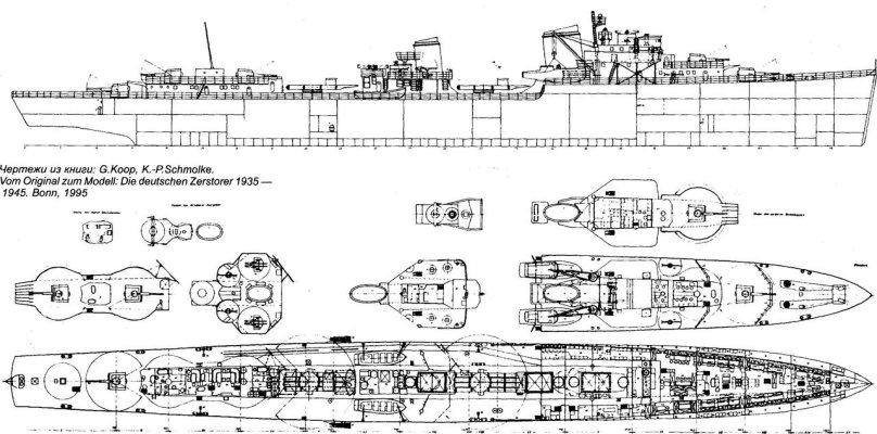 Эсминец 7у чертеж
