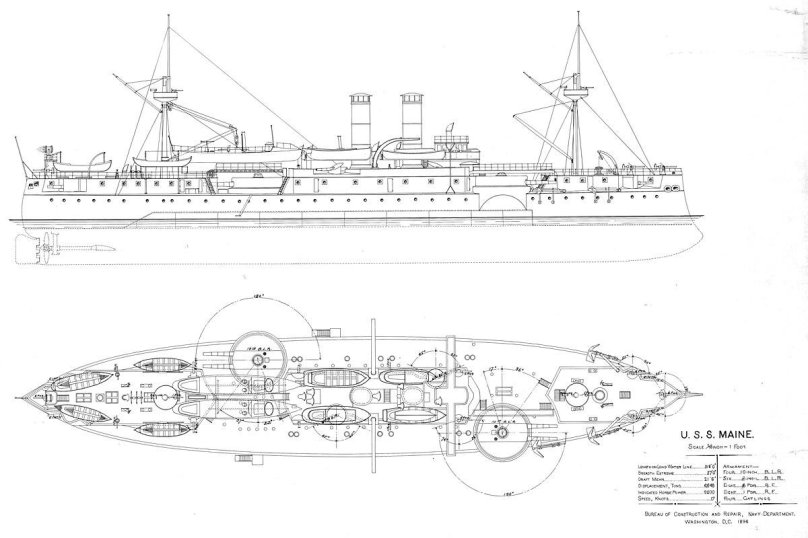 Линкор Техас чертежи
