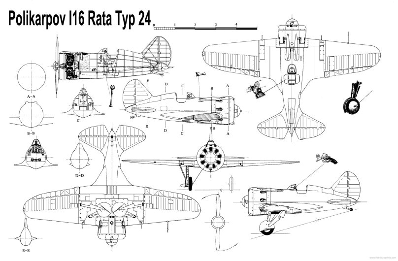 Истребитель и-16 Тип 24 чертежи