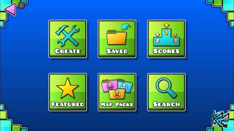 Geometry Dash меню
