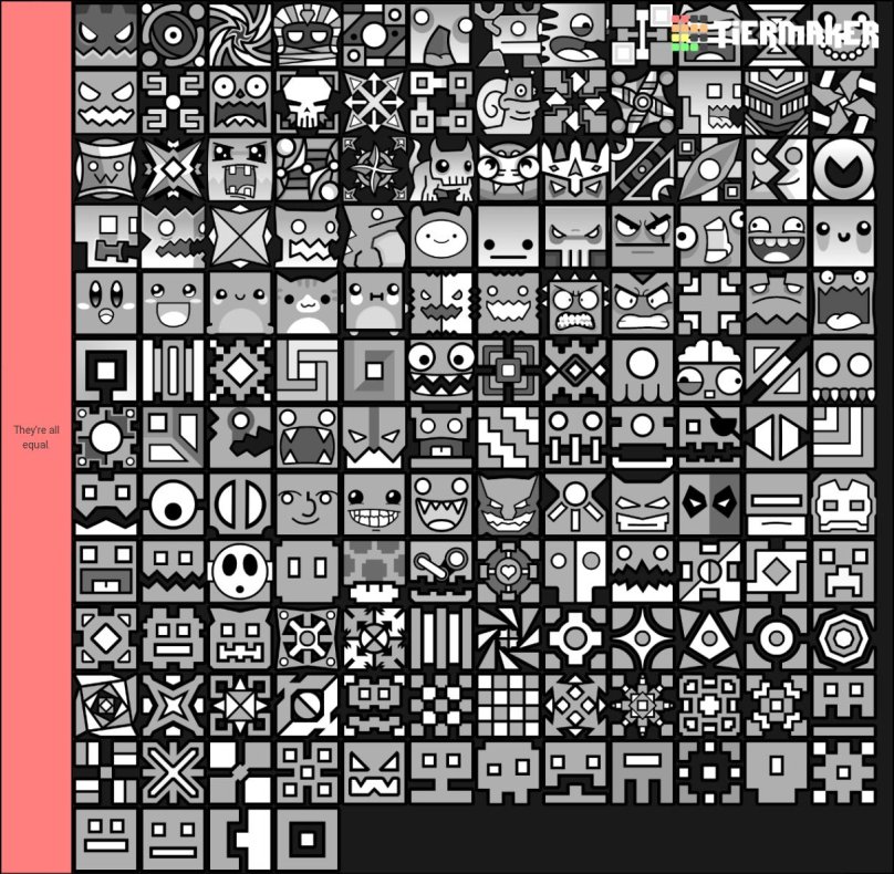 Geometry Dash all icons кубики