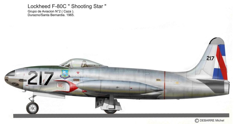 Lockheed f-80 shooting Star чертежи