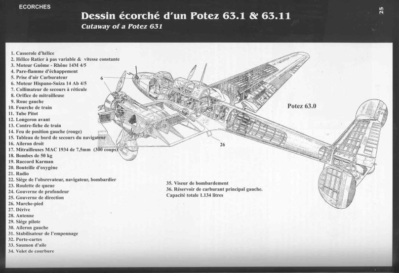 Potez 630 самолет чертежи