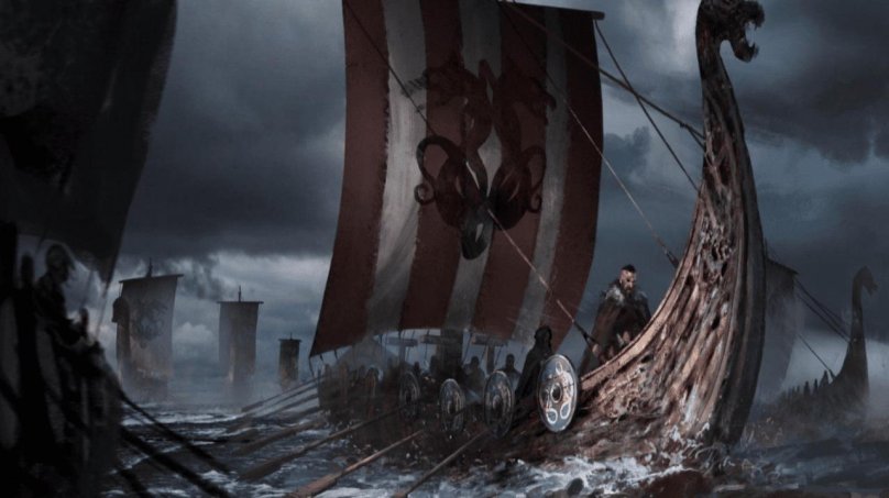 Викинг дракар битва