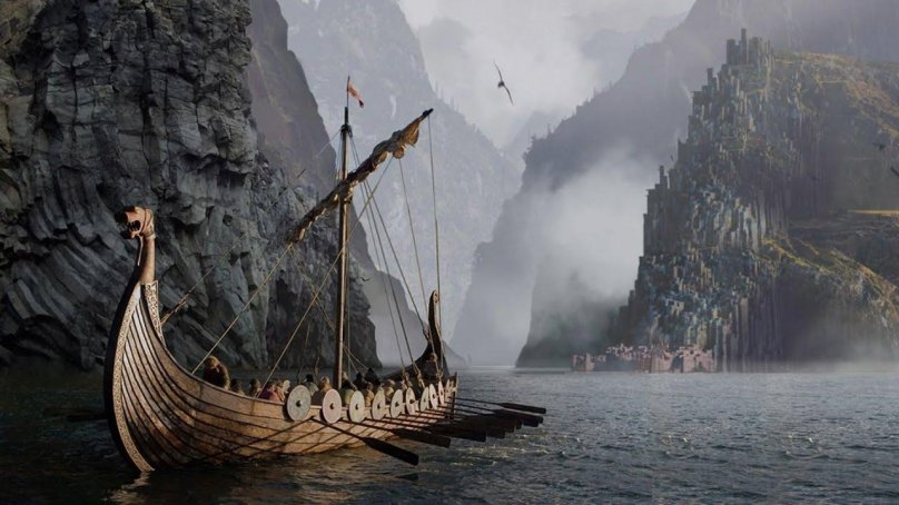 Норвегия фьорды Драккар