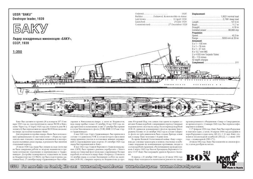 Лидер эсминцев Баку чертежи