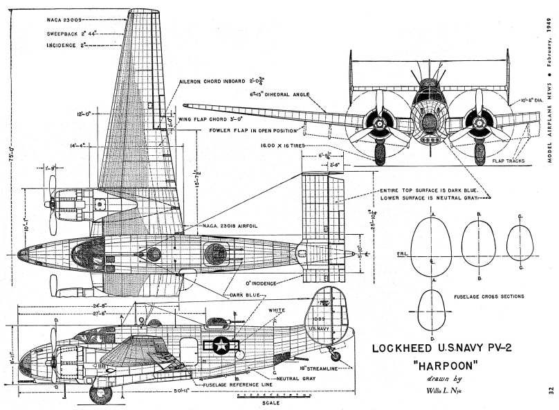 Lockheed PV-1 Ventura чертежи