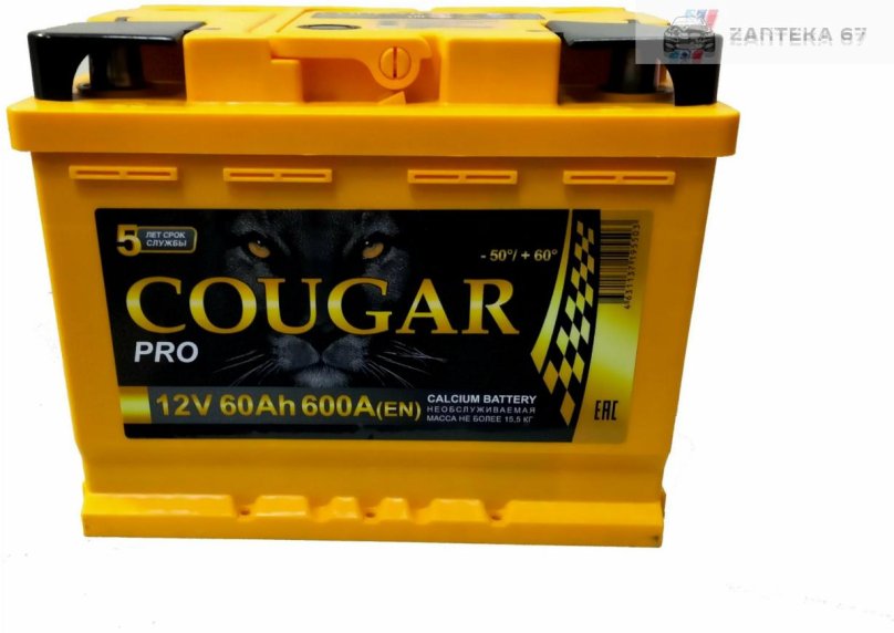 Аккумулятор автомобильный cougar 60