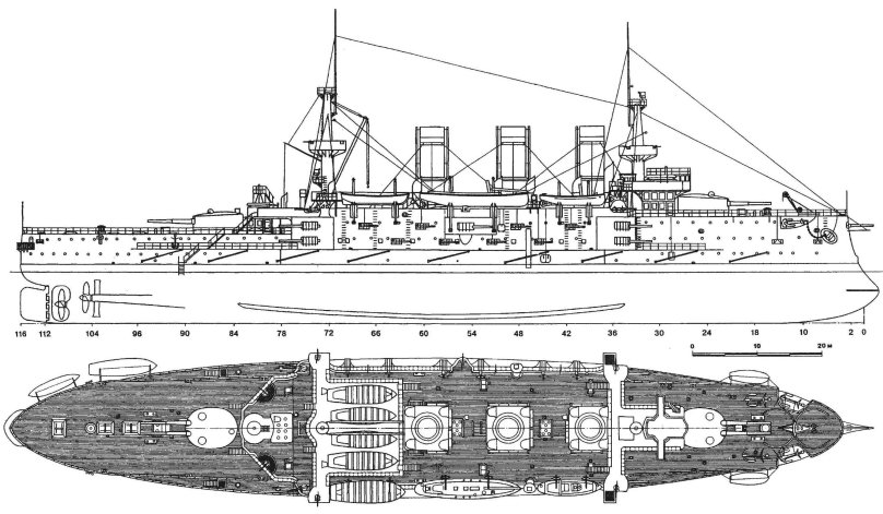 Эскадренный броненосец Ослябя чертежи