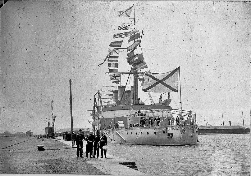 Броненосец Наварин в Нагасаки Царская Россия