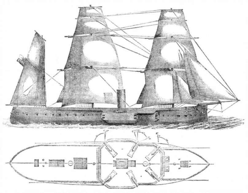 Броненосная батарея Кремль 1863 чертежи