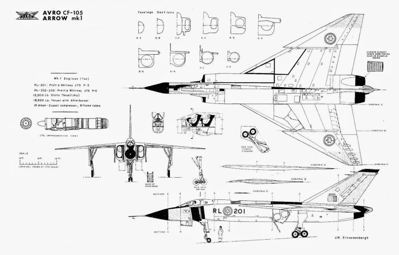 Avro Vulcan b.2 чертежи