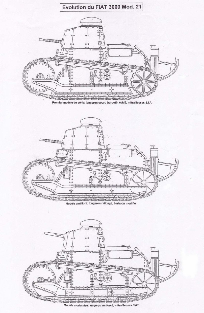 Чертеж танка Фиат 3000